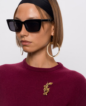 Saint Laurent Золотиста брошка Cassandre з підвісками A001RGY1500
