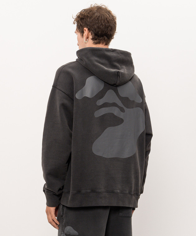 Off-White Серые худи Swimming Face 44MBB085F26F00A изображение 4