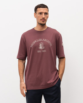 Moncler Бордова футболка з принтом логотипа L10918C0001389BAL