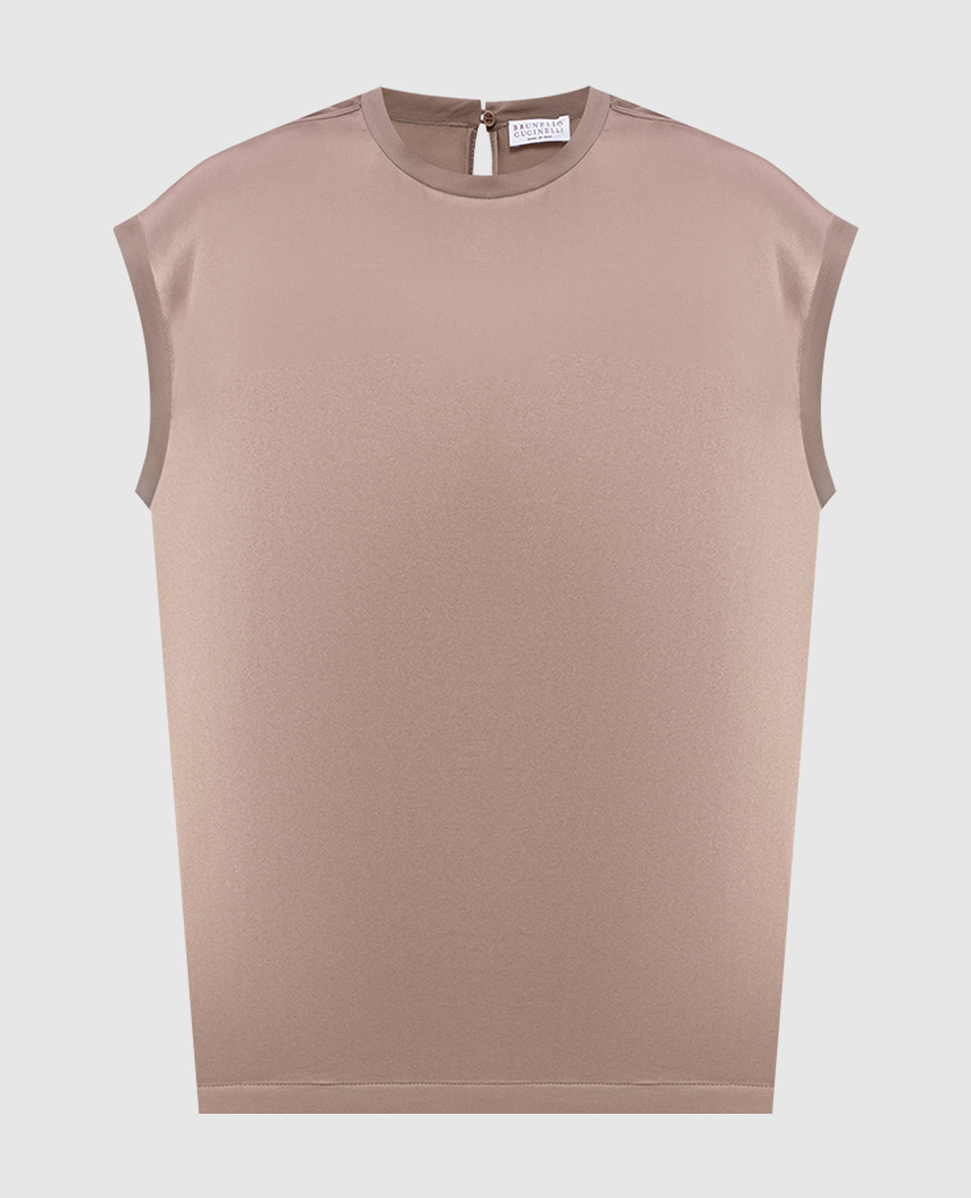 Бежевый топ из шелка