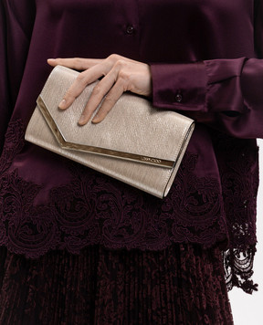 Jimmy Choo Бежевий замшевий клатч Emmie EMMIEHRK