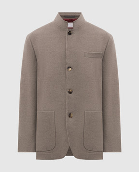 Brunello Cucinelli Пиджак цвета хаки из кашемира MT4016265