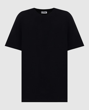 Jil Sander Чорна футболка з патчем логотипа J40GC0142J20103