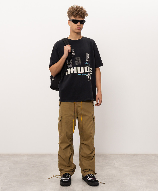 Rhude Черная футболка Winter 91 Rallye RHPF26TT03012 изображение 2