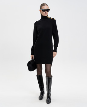 Balmain Чорна сукня з кашеміру та вовни FF0R9382KI87