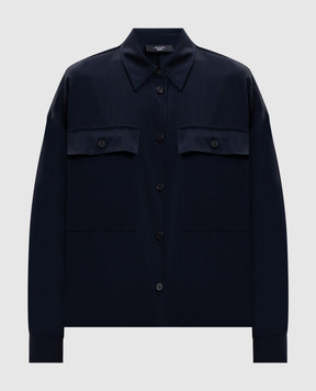 Max Mara Weekend Синя сорочка MULINO з вовни WKDMULINO