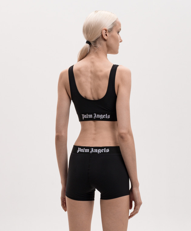 Palm Angels Чорний топ з візерунком логотипа PWVO010S26FAB001 зображення 4