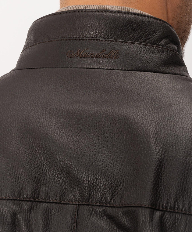 Enrico Mandelli Коричневая кожаная куртка 4T103B7409 изображение 5