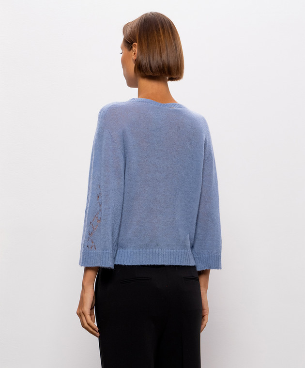 Twinset Голубой свитер с шерстью альпаки 262TP3373 изображение 4