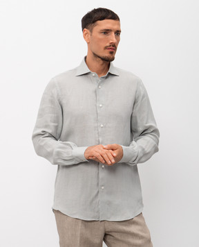 Pini Parma Сіра сорочка з льону SHILIGR