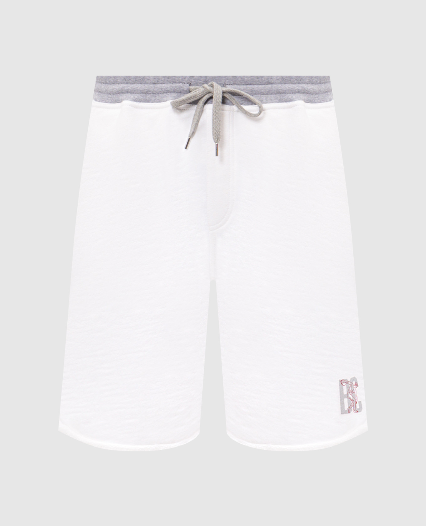 Белые шорты с принтом монограммы