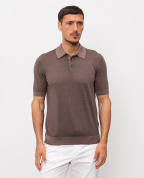 Cashmere&Whiskey Коричневое поло из хлопка M54268052