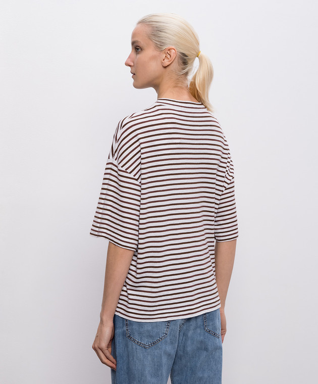 Brunello Cucinelli Белая футболка с кашемиром M9A849210 изображение 4