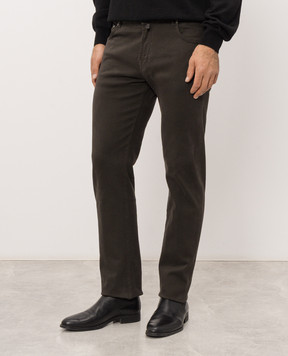 Kiton Коричневі джинси з патчем логотипа UPNJSK0100L