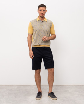 Stefano Ricci Желтое поло с шелком в узор K616461P13F26223