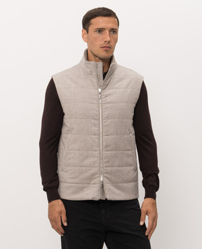 Bertolo Cashmere Серый жилет из шерсти и кашемира 000356002732