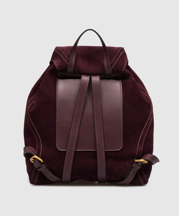 Gianni Chiarini Бордовий замшевий рюкзак Violette з патчем логотипа ZN12237CMPL зображення 3