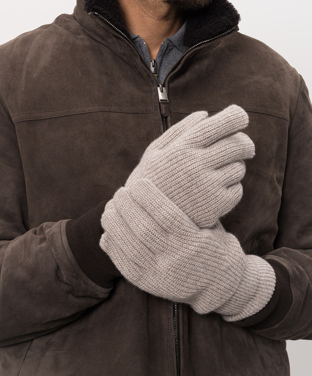 Brunello Cucinelli Бежевые перчатки из кашемира MQS95908 изображение 2