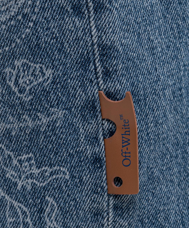 Off-White Синие джинсы с принтом 2FM00605B изображение 5