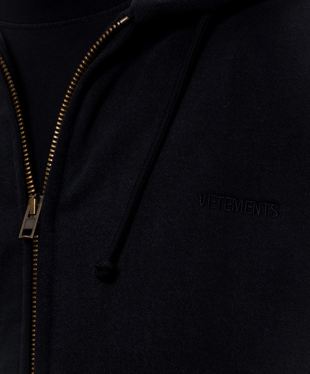 Vetements Чорна спортивна куртка з вишивкою логотипа MH27BJ170Bw зображення 5
