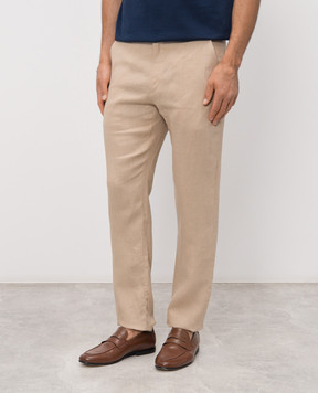 Trussardi Бежевые брюки из льна P719M000113NMP313T38