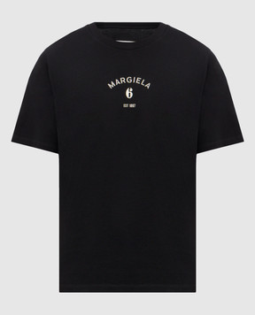 Maison Margiela MM6 Чорна футболка з принтом логотипа SH2GC0038M20048