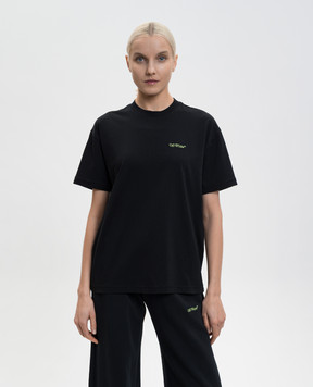 Off-White Черная футболка Arrow Leaves 2AA089S26JER004