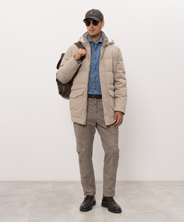 Brunello Cucinelli Серые брюки карго M225NS1070 изображение 2