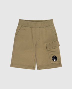 C.P. Company Детские шорты цвета хаки с патчем логотипа CPQ002LCA691014