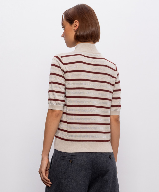 Brunello Cucinelli Бежевий топ з вовни, кашеміру та шовку M16221904P зображення 4