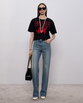 Valentino Чорна футболка Panther 8B3MG25WA55