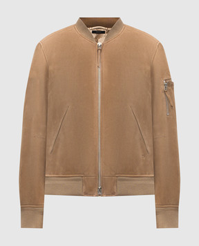 Tom Ford Бежевий замшевий бомбер LBS087LMS027