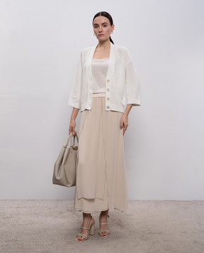 Peserico Білий кардиган з паєтками A99038F079312A