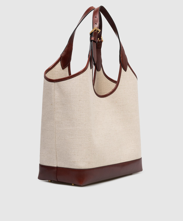 Versace Бежевая сумка-тоут Rivière 10243231A17864 изображение 3