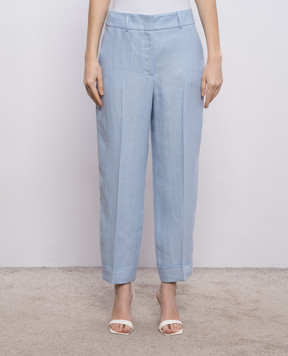 Peserico Блакитні штани з льону з відворотами A04210D02606