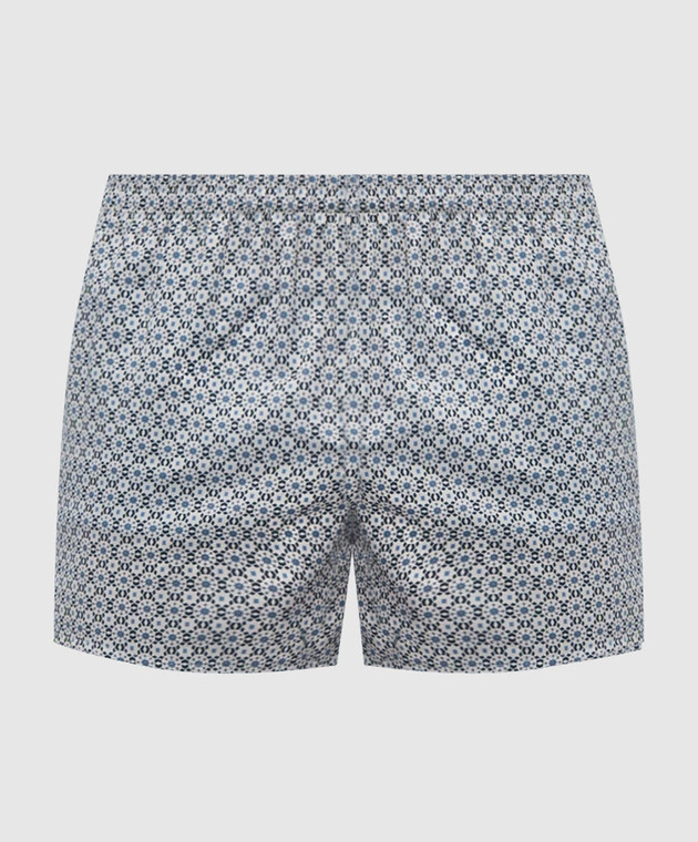 Zimmerli Голубые трусы-боксеры в принт 469027201939 изображение 2