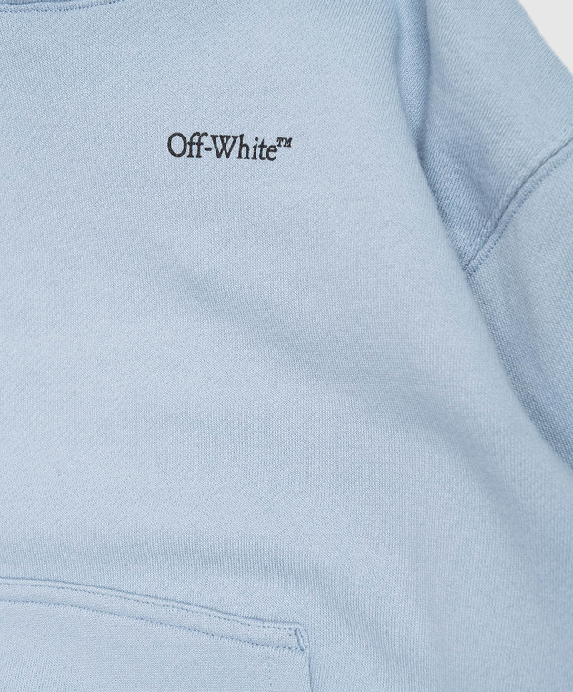 Off-White Дитяче блакитне худі з принтом логотипа 44BBB001S26F007 зображення 3