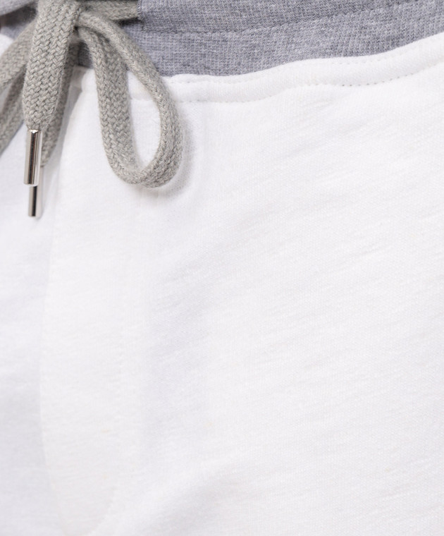 Brunello Cucinelli Белые шорты с принтом монограммы MR8313375G изображение 5