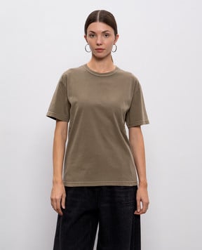 Alexander Wang Футболка цвета хаки с принтом логотипа 4CC3241520