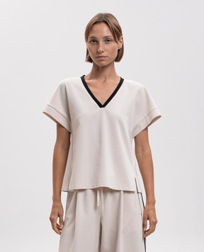 Max Mara Weekend Топ цвета айвори с окантовкой WKDCALIFFO
