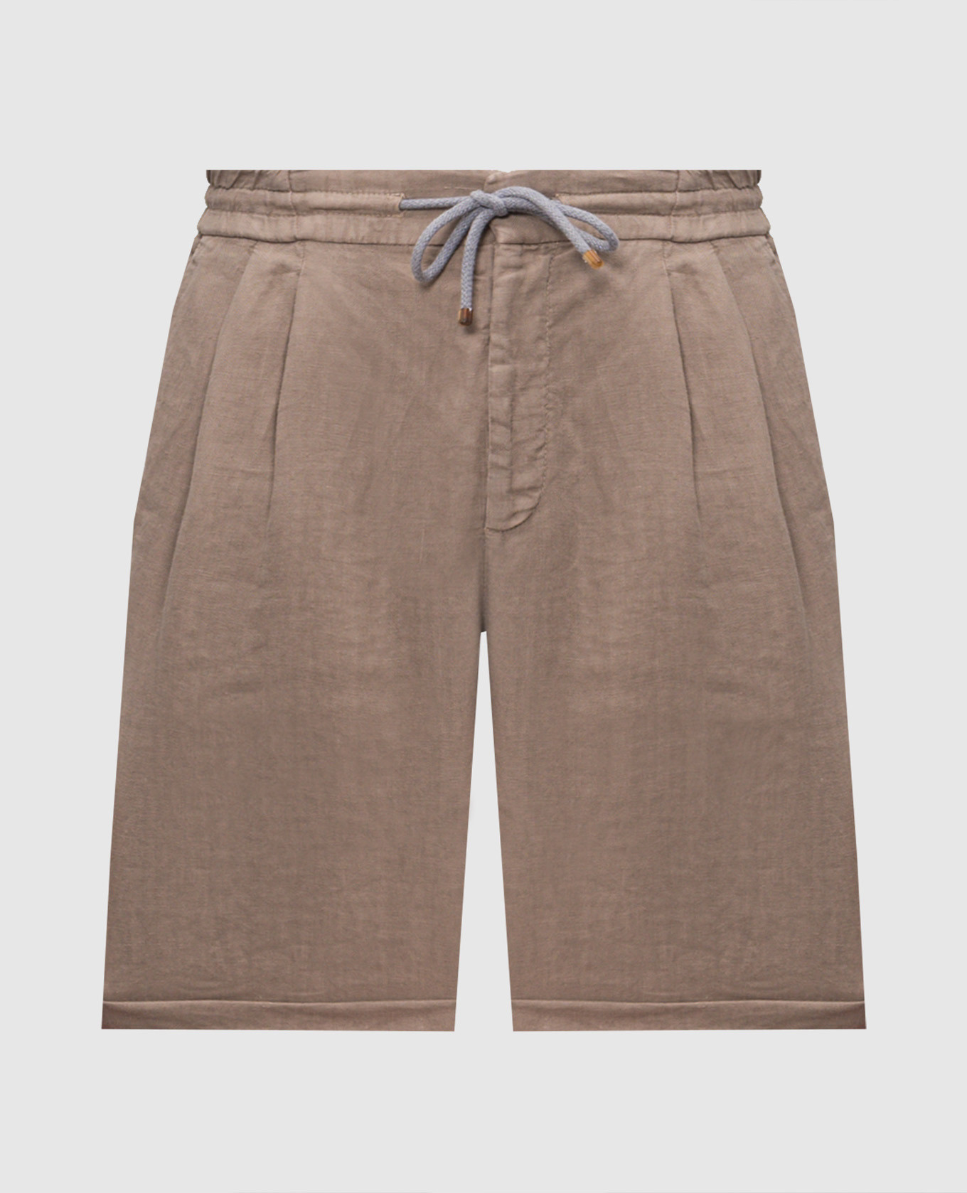 Коричневые шорты из льна