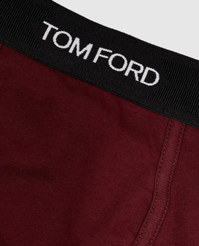 Tom Ford Бордовые трусы-боксеры с узором логотипа T4LC31040