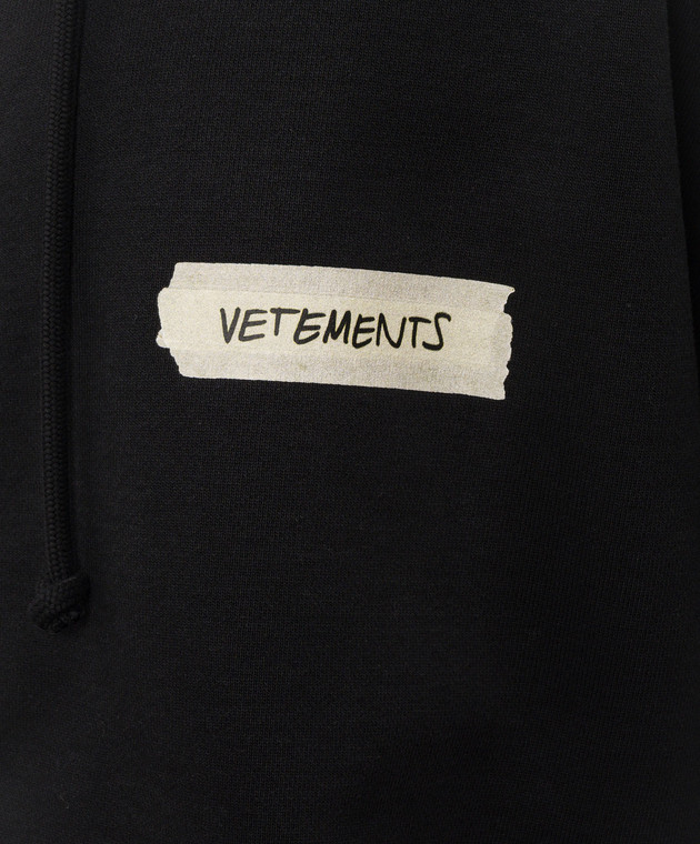Vetements Черная спортивная куртка с принтом логотипа MH27ZU145Bm изображение 5