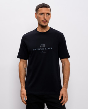 Brunello Cucinelli Чорна футболка Genius Loci M0B138520