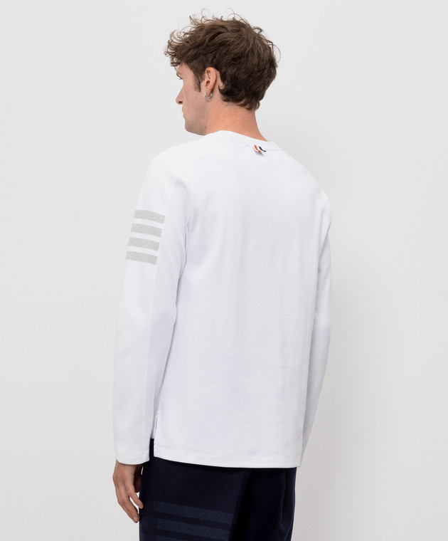 Thom Browne Белый джемпер с брендовыми полосками MJS245A07323 изображение 4