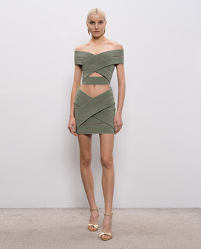 Balmain Зеленая юбка мини GF0LBB48KJ75