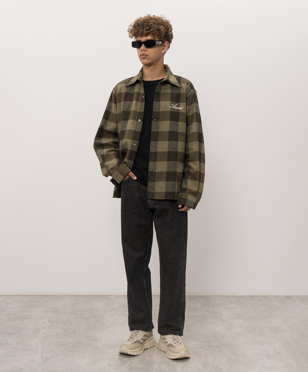 AMIRI Зеленая рубашка в клетку AM426SH063 изображение 2