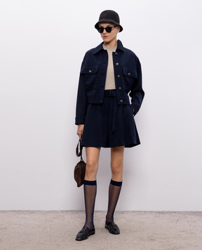 Brunello Cucinelli Синие шорты из шерсти MP188P9326