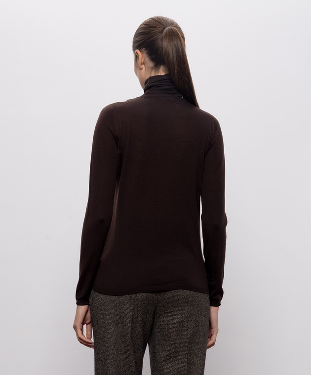 Max Mara Коричневый гольф SALUTO из шерсти MXMSALUTO изображение 4