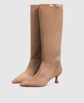 Santoni Бежевые замшевые сапоги WSIS72427HI2NHZW